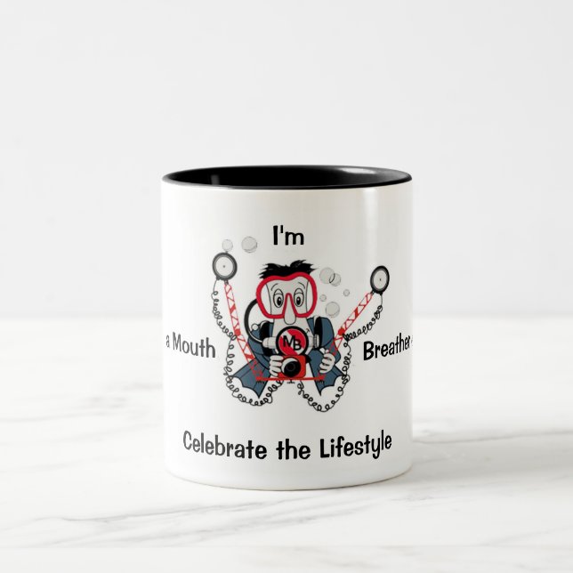 Foto-Taucher-Kaffee-Tasse Zweifarbige Tasse (Mittel)