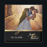 Foto Template - Bride & Groom Wedding Keepake Magnet<br><div class="desc">Hochzeitsmagnete Ein Hochzeitstag-Sake aus der Braut und Bräutigam bereit, um personalisieren.⭐ Dieses Produkt ist 100% anpassbar. Grafiken und / oder Text können hinzugefügt, gelöscht, verschoben, verändert, verändert, gedreht, etc.. ⭐ (Bitte vergewissern Sie sich, dass Sie die Größe der Grafiken ändern oder verschieben, wenn nötig, bevor Sie bestellen) 99% meiner Designs...</div>