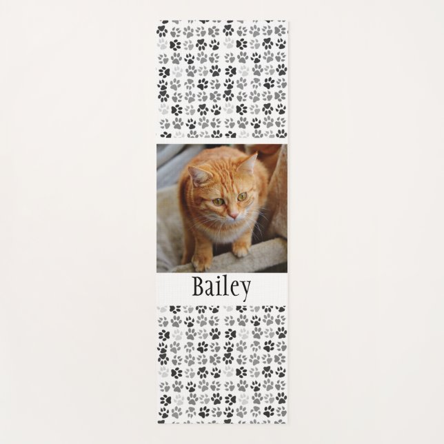 Foto Template Paw druckt Pet Cat Dog Yogamatte (Vorderseite)
