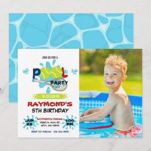 Foto Tennis Pool Party Geburtstag Einladung