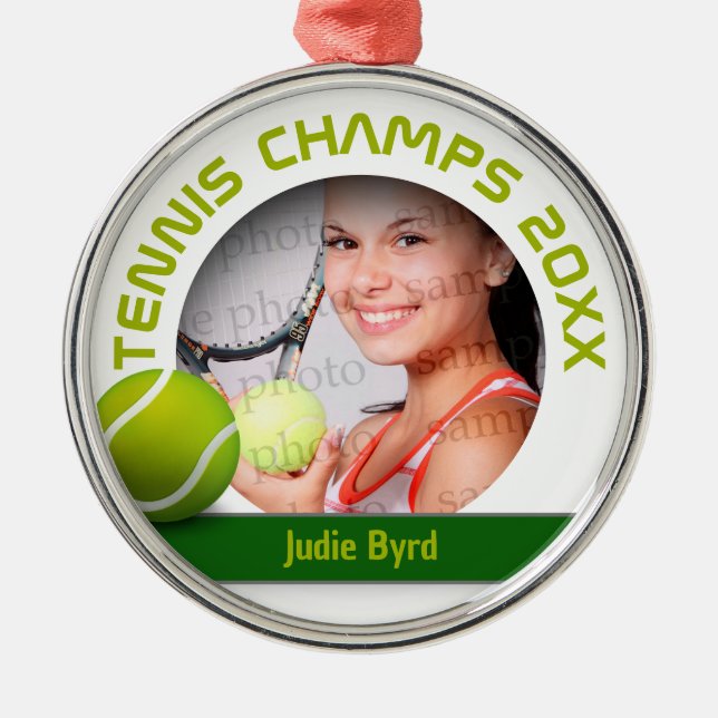 Foto | Tennismeister 20XX Ornament Aus Metall (Vorne)