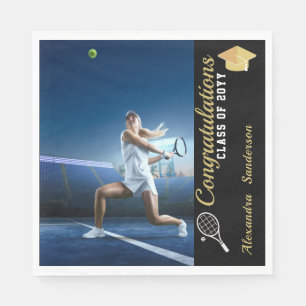 Foto Tennisspieler Blue Gold White Abschluss Serviette