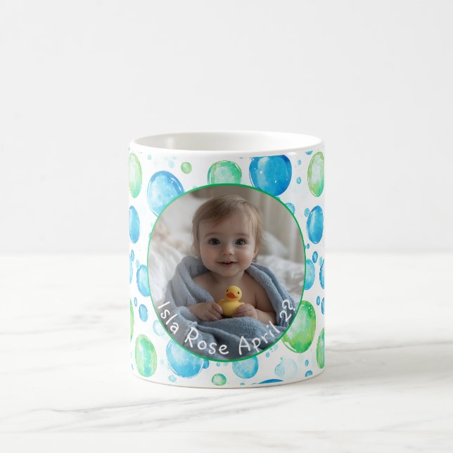 Foto & Text, Blau, Grün, Weiß, Foto C557 Baby Kaffeetasse (Mittel)