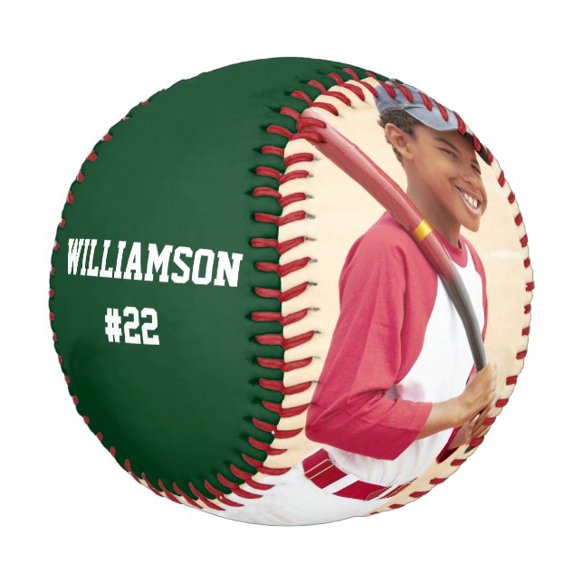 Foto, Textfarbe Grün oder Auswahl Baseball (Schrägansicht)