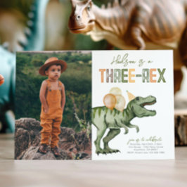 Foto Three-Rex Dinosaur Geburtstagseinladung Einladung