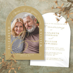 Foto-Tor-Bögen-Kalligrafie 50. Hochzeitstag Einladung