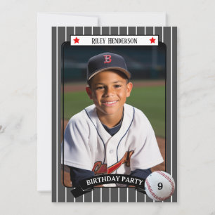 Foto Trading Card Baseball Geburtstagsparty Einladung