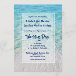 Foto Tropical Beach Moderne Hochzeit in Urlaubsort Einladung
