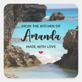 Foto Tropical Island Coast & Sea Quadratischer Aufkleber