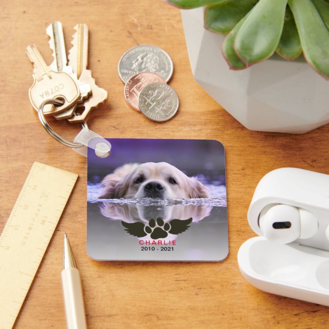 Foto Typografy Pet Memorial Schlüsselanhänger (Schreibtisch)