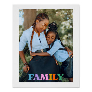 Foto typography family modern poster