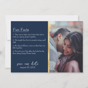 Foto über Braut und Groom Facts über Navy Blue Einladung