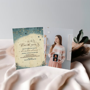 Foto Über den Mond Himmels-Baby-Party  Einladung