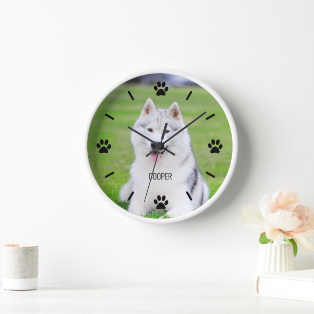 Foto-Uhr für Hunde oder Katzenaufnäher Uhr (Zuhause)