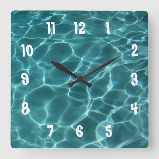 Foto-Uhr mit weißer Nummerierung Quadratische Wanduhr (Vorderseite)