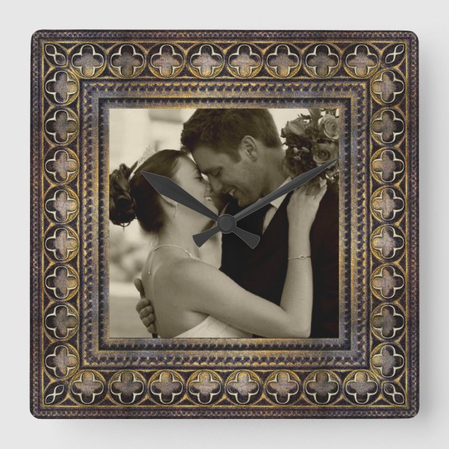 Foto-Uhr Quadratische Wanduhr (Vorderseite)