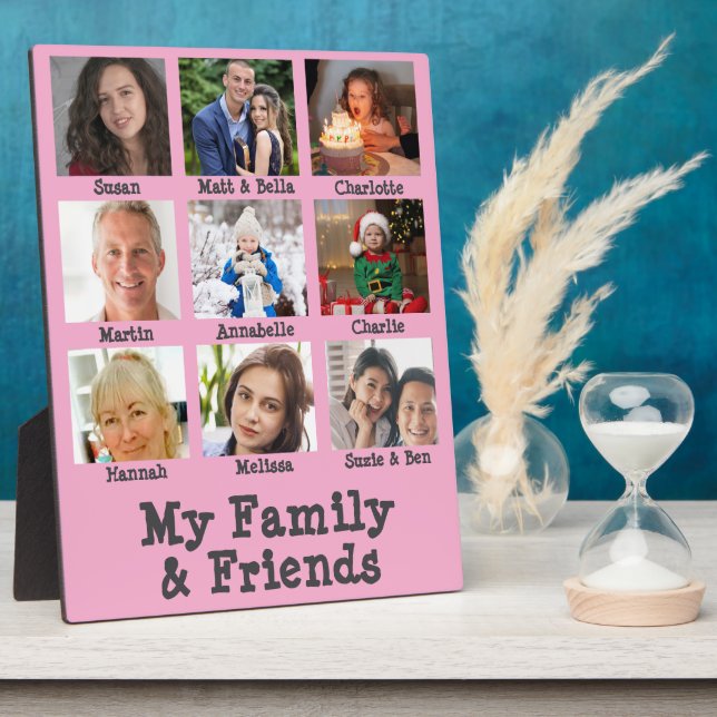 Foto und Familienname Demenz 8x10 Rosa Fotoplatte (Seite)
