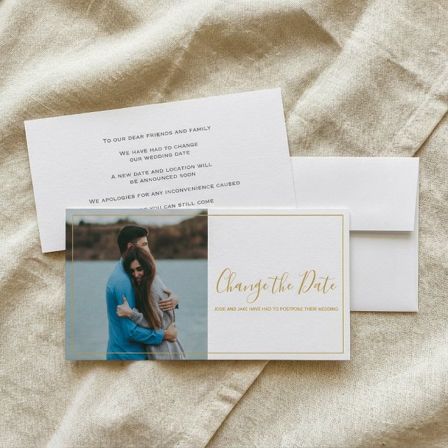 Foto und Gold ändern die Datumskarte Dankeskarte (Photo and gold change the date card.)