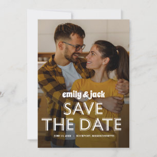 Foto und moderne, mutige Typografie Save The Date