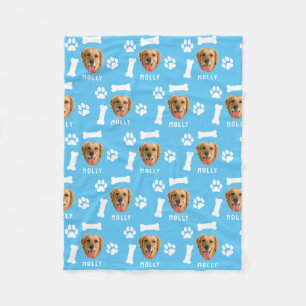 Foto und Name Blau für Hunde Fleecedecke