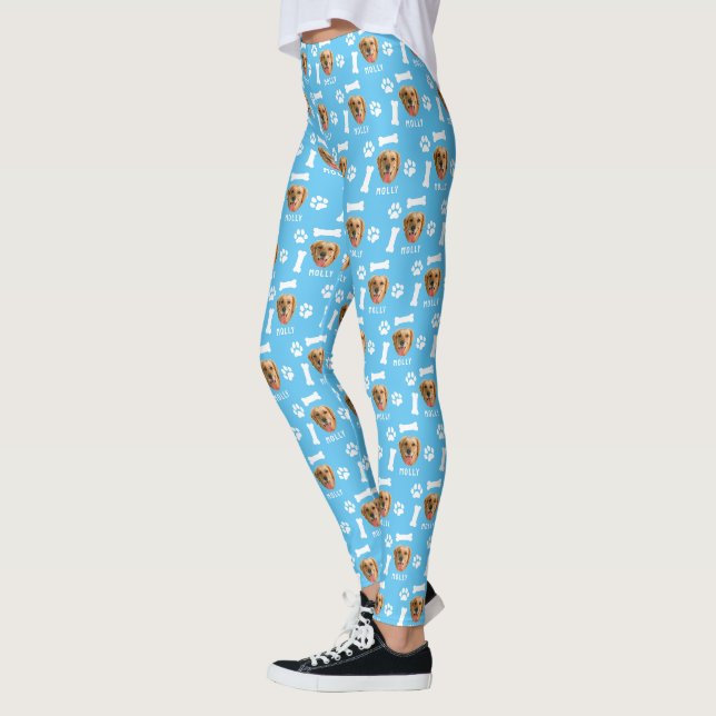 Foto und Name Blau für Hunde Leggings (Links)