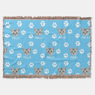 Foto und Name Blau für Katzen Decke
