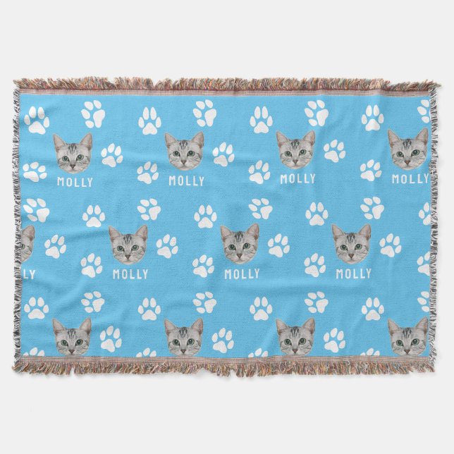 Foto und Name Blau für Katzen Decke (Vorderseite)