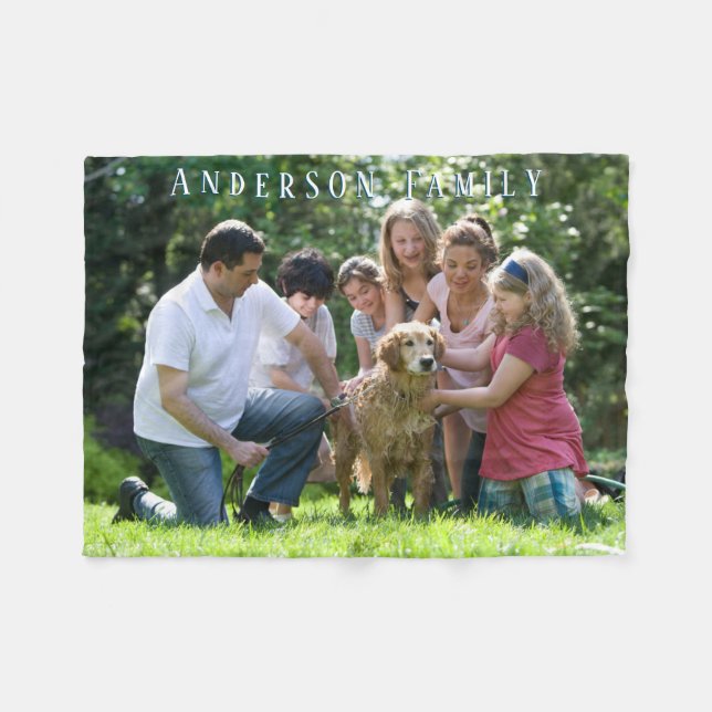 Foto und Name der Familie personalisieren Fleecedecke (Vorderseite (Horizontal))