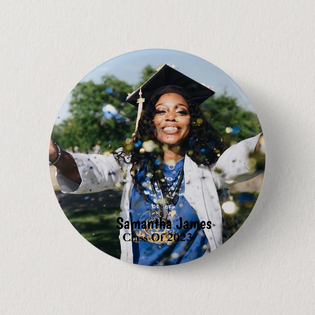 Foto und Name des personalisierten Abschlusses Button (Vorderseite)