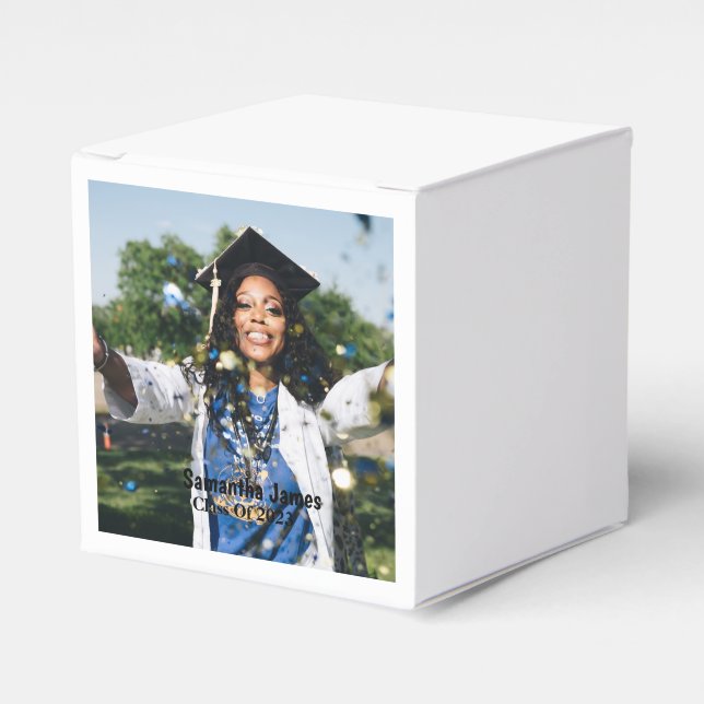 Foto und Name des personalisierten Abschlusses Geschenkschachtel (Vorderseite)