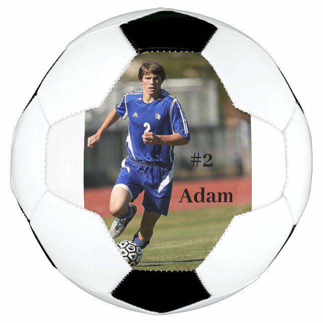 Foto und Name des personalisierten Fußballspielers Fußball (Vorderseite)