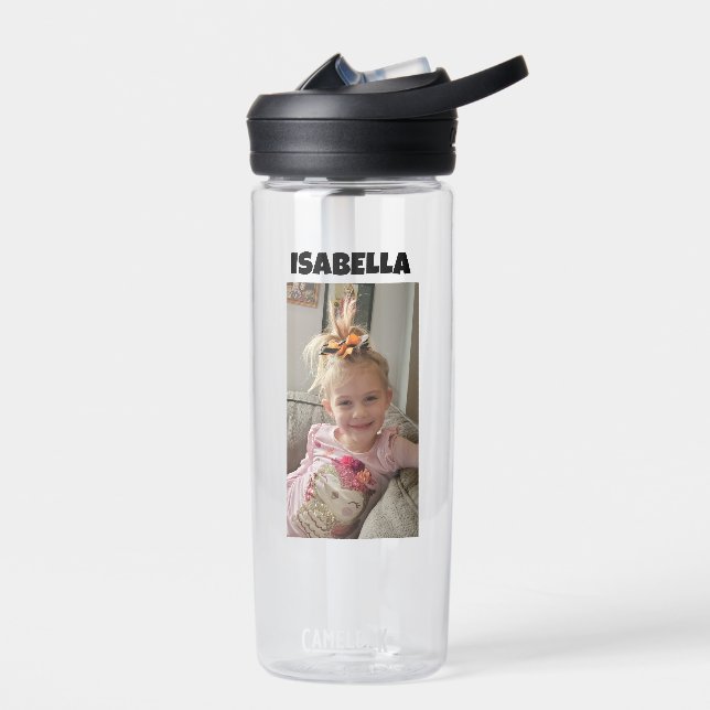 Foto und Name des personalisierten Kindes Trinkflasche (Links)