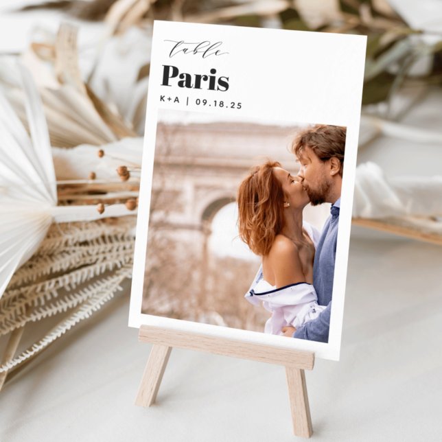 Foto und Name des Reiseziels Tischnummer (3.5x5" travel photo table numbers)