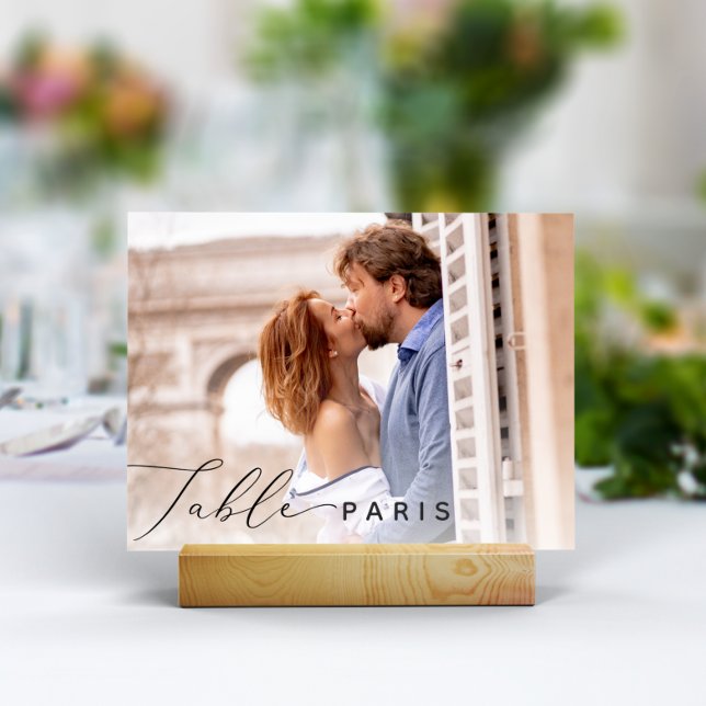 Foto und Name des Reiseziels Tischnummer (3.5x5" travel photo table numbers)