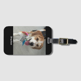 Foto und Name des Tieres oder des Kindes Gepäckanhänger