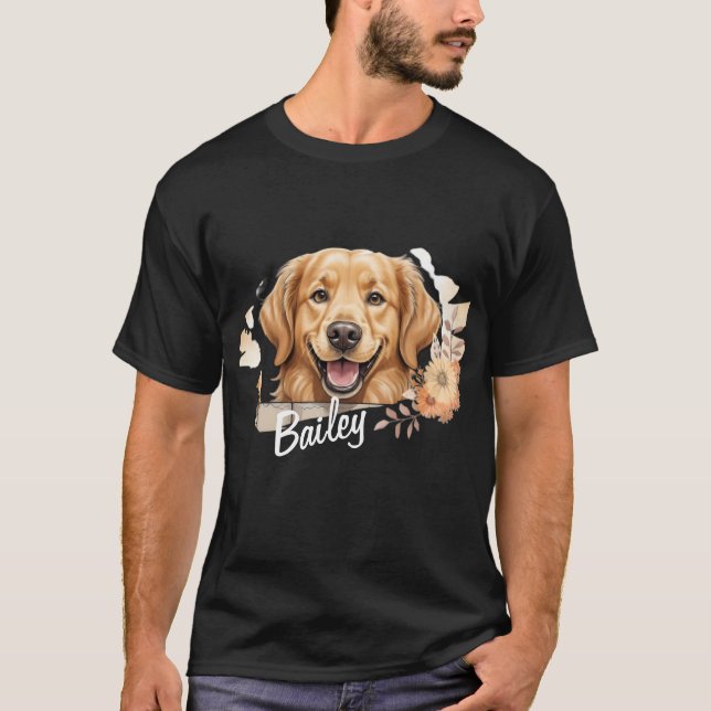 Foto und Name des Tieres T-Shirt (Vorderseite)