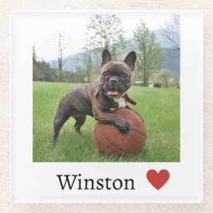 Foto und Name Französischer Bulldog Hund Lover Glasuntersetzer