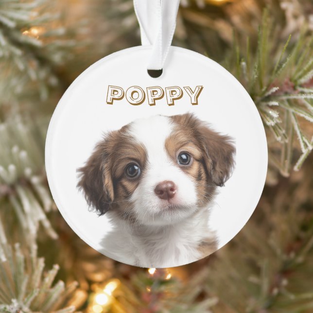 Foto und Name für Hunde Ornament (Baum)