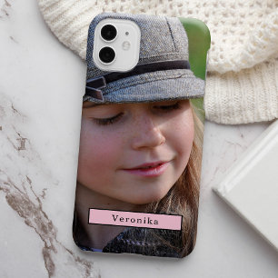 Foto und Name personalisierte moderne Typografie iPhone 16 Hülle