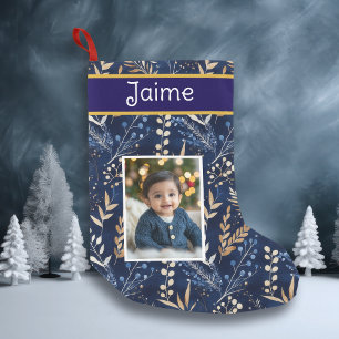 Foto und Name Weihnachten des personalisierten Jun Kleiner Weihnachtsstrumpf