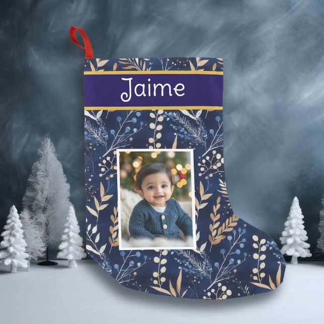 Foto und Name Weihnachten des personalisierten Jun Kleiner Weihnachtsstrumpf (Von Creator hochgeladen)