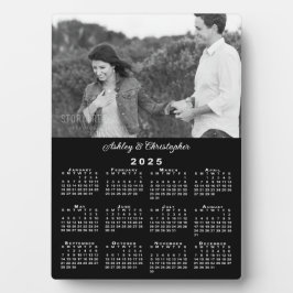 Foto und Namen Personalisiert 2025 Kalender Schwar Fotoplatte