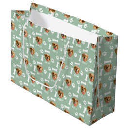 Foto- und Namenssage-Grün für Hunde Große Geschenktüte