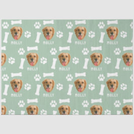 Foto- und Namenssage-Grün für Hunde Seidenpapier