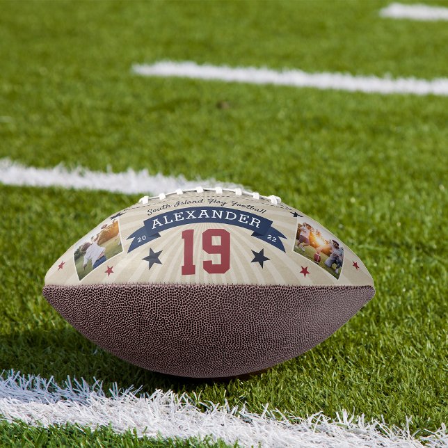 Foto und Nummer des personalisierten Spielers Football (Von Creator hochgeladen)