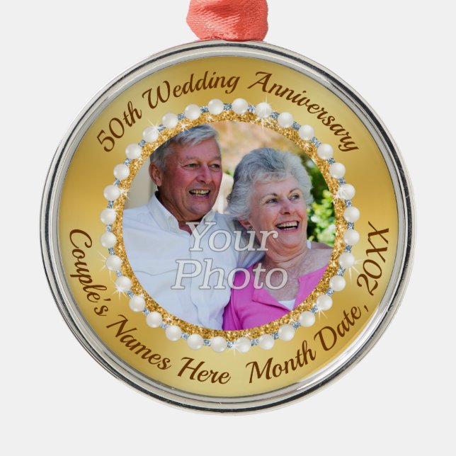 Foto und Personalisiert, 50 Jahre Ornament Aus Metall (Vorne)