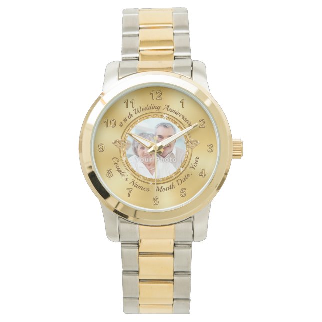 Foto und Personalisiert, Jubiläumsgeschenk für Ehe Armbanduhr (Vorderseite)
