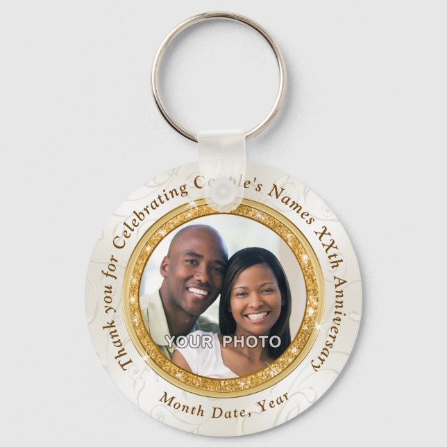 Foto und Personalisierte Gastgeschenke zum Jahrest Schlüsselanhänger (Vorderseite)