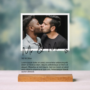 Foto und Personalisierte Hochzeit Acrylschild