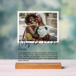 Foto und Personalisierte Hochzeit Acrylschild
